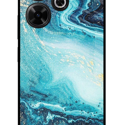 Blue Glitter Marble Redmi 13 5G Glass Case