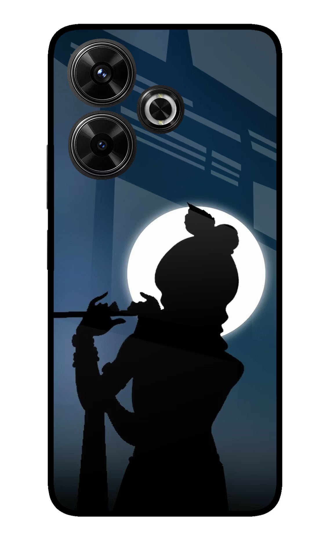 Shri Krishna Silhouette Redmi 13 5G Glass Case Back Cover by Casekaro