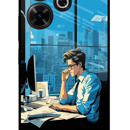 Focused Hustler (AI Generated) Redmi 13 5G Glass Case