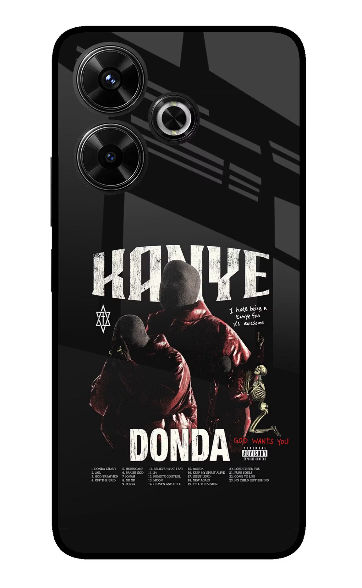 Donda Kanye West Redmi 13 5G Glass Case Back Cover by Casekaro