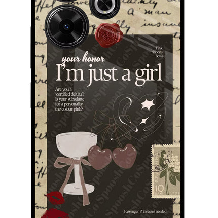 I am just a girl Redmi 13 5G Glass Case