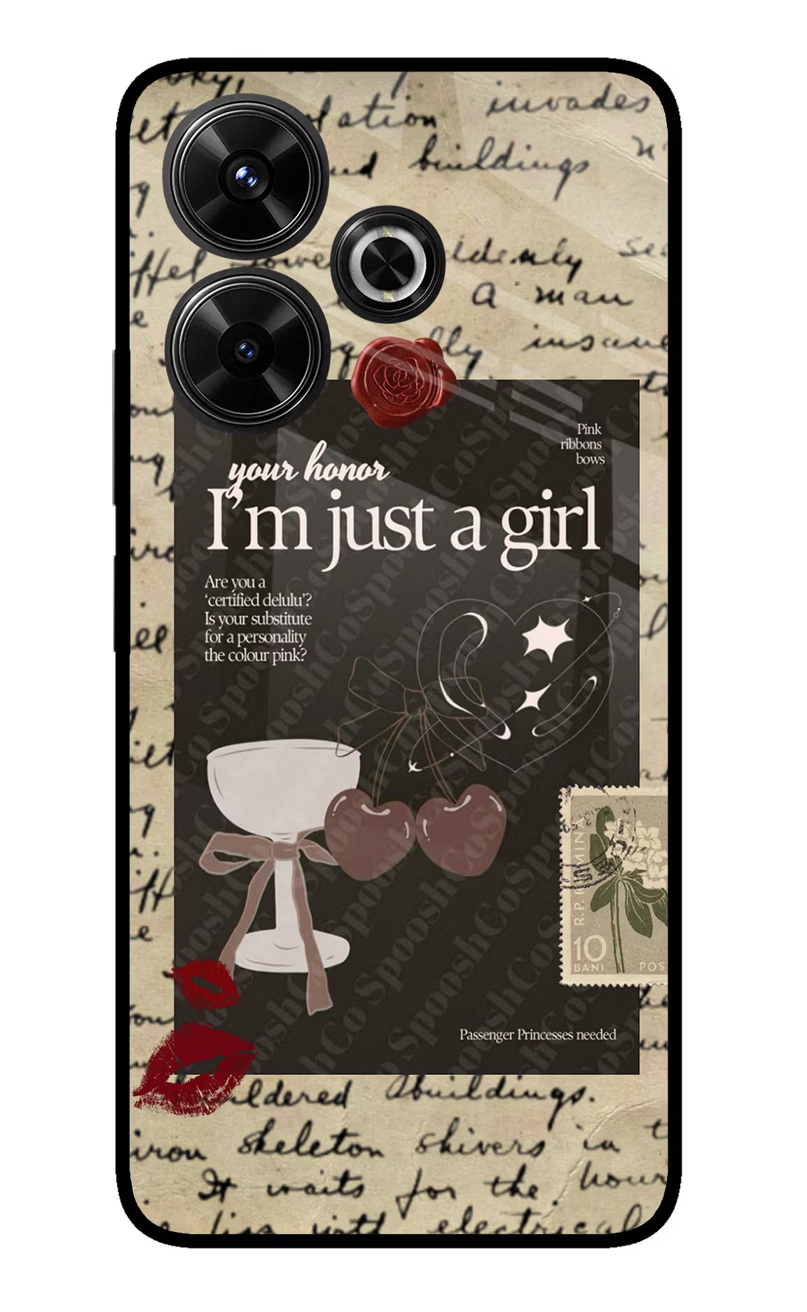 I am just a girl Redmi 13 5G Glass Case Back Cover by Casekaro