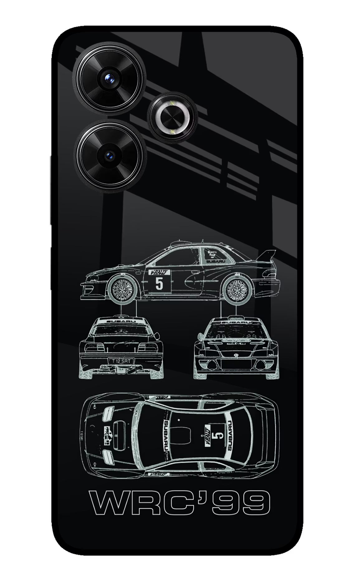 WRC'99 Redmi 13 5G Glass Case Back Cover by Casekaro
