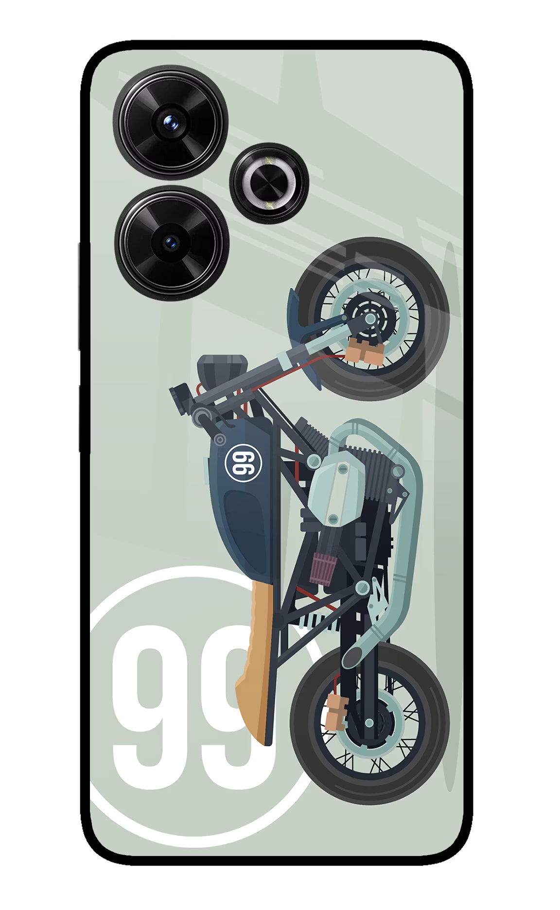 Classic Cafe Racer 99 Redmi 13 5G Glass Case Back Cover by Casekaro
