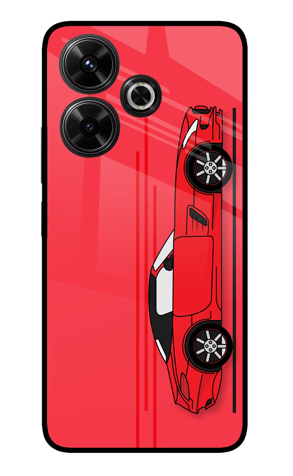 Red Velocity Redmi 13 5G Glass Case Back Cover by Casekaro