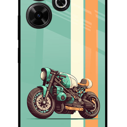 Striped Moto Drift Redmi 13 5G Glass Case