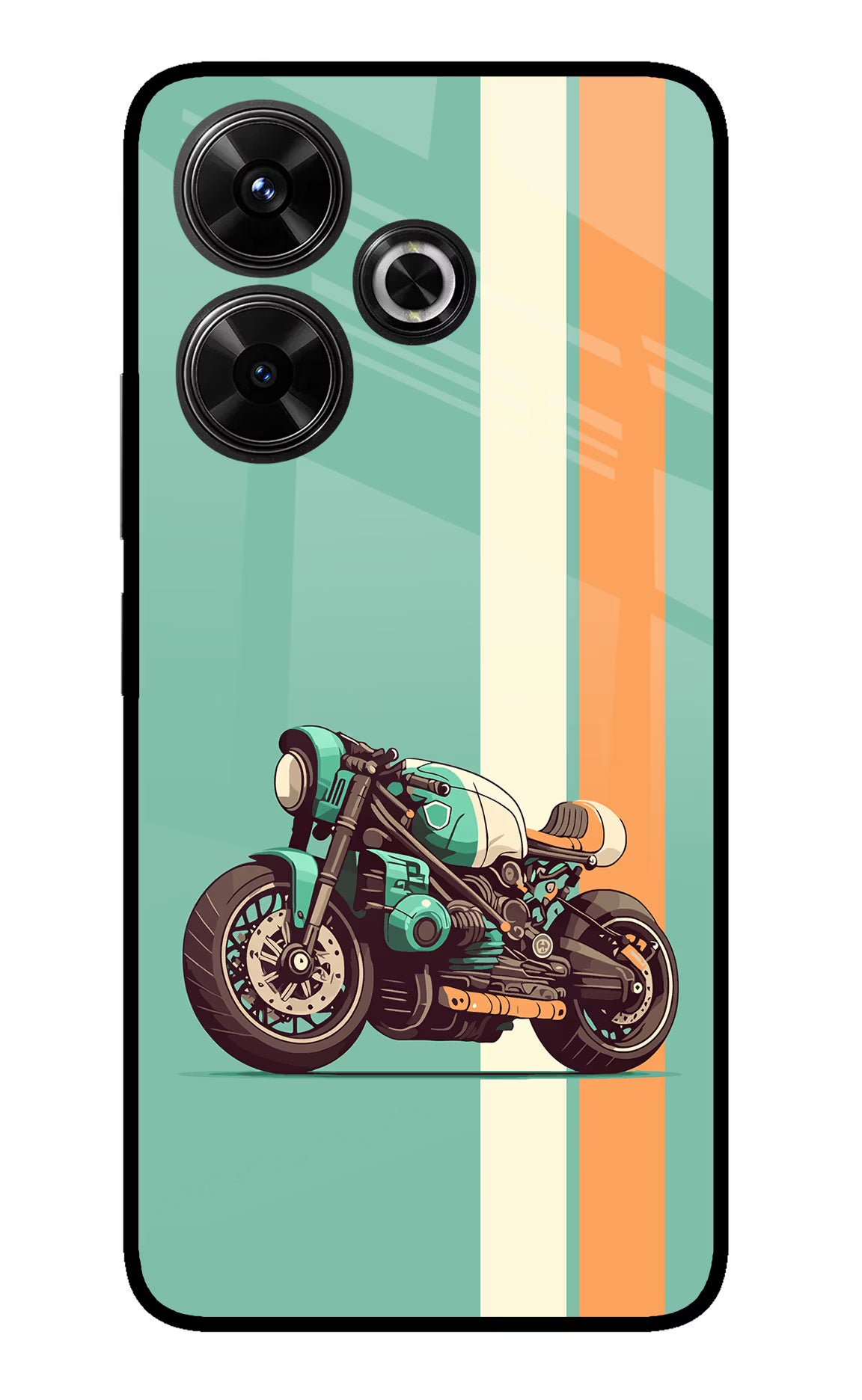 Striped Moto Drift Redmi 13 5G Glass Case