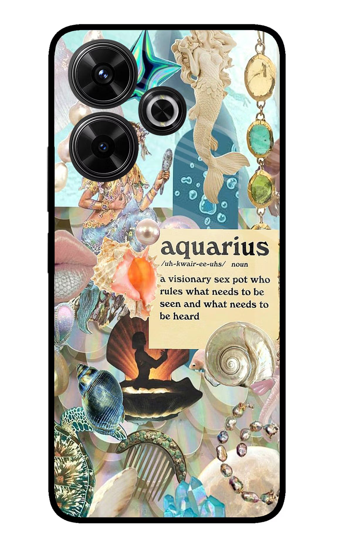 Aquarius Zodiac Redmi 13 5G Glass Case Back Cover by Casekaro