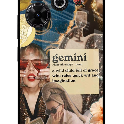 Gemini Zodiac Redmi 13 5G Glass Case