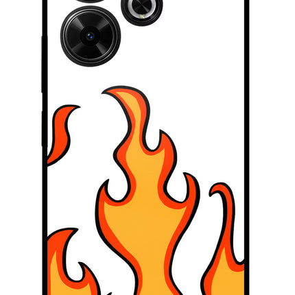 Fired Up – White Redmi 13 5G Glass Case