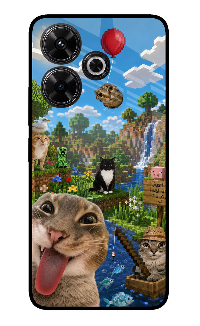 Minecraft Cat Chaos Redmi 13 5G Glass Case