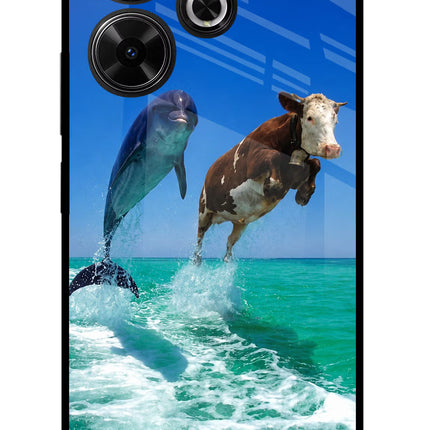 Dolphin vs Cow Redmi 13 5G Glass Case