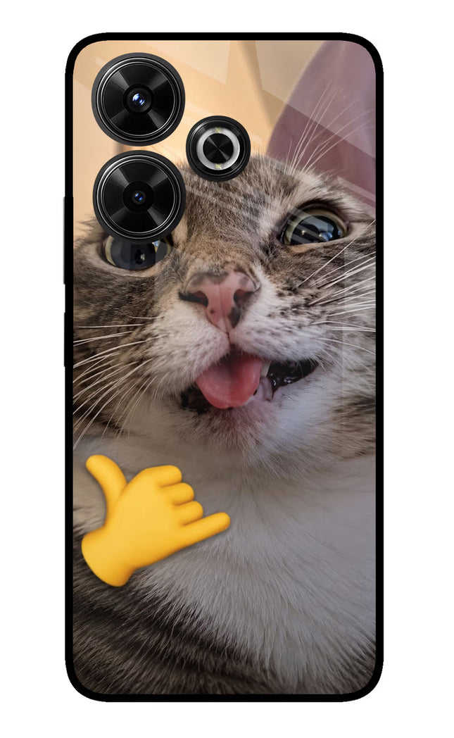 Silly Cat Call Redmi 13 5G Glass Case