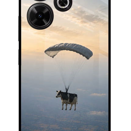 Skydiving Cow Redmi 13 5G Glass Case