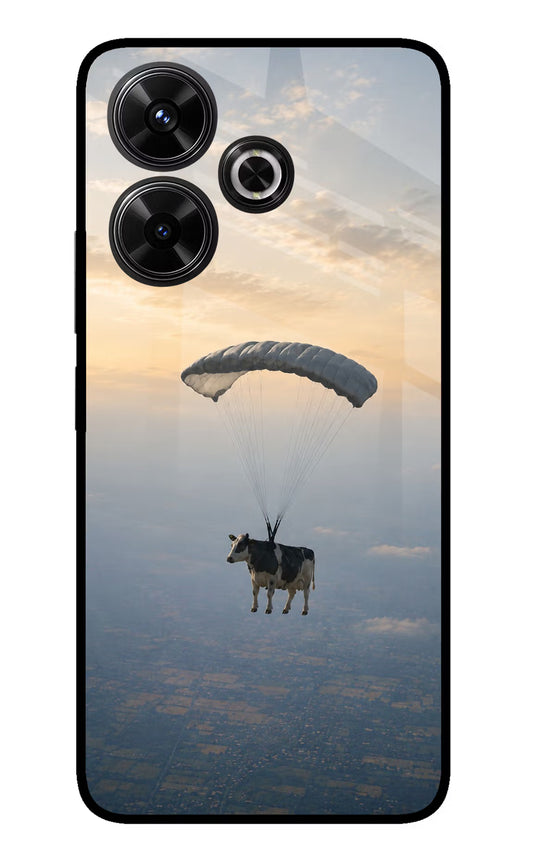 Skydiving Cow Redmi 13 5G Glass Case
