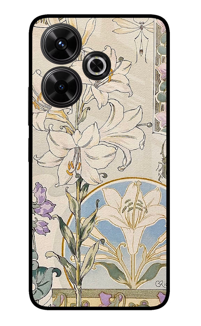 White Lily Redmi 13 5G Glass Case