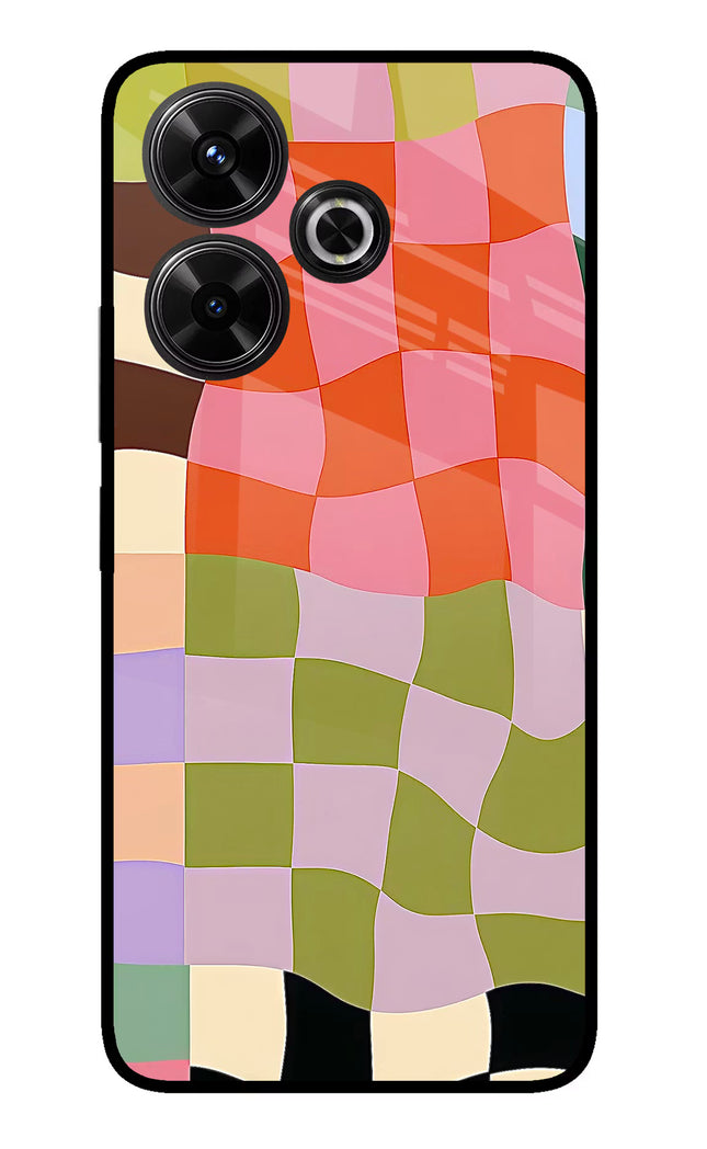 Wavy Grid Redmi 13 5G Glass Case