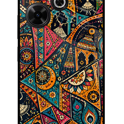 Folk Print Redmi 13 5G Glass Case