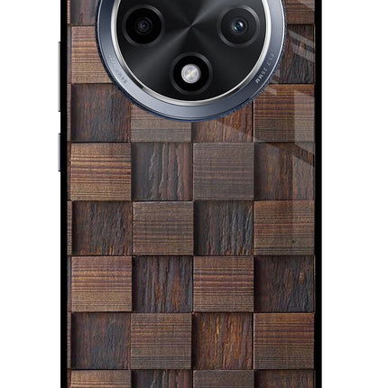 Wooden Cube Design Oppo F27 Pro Glass Case