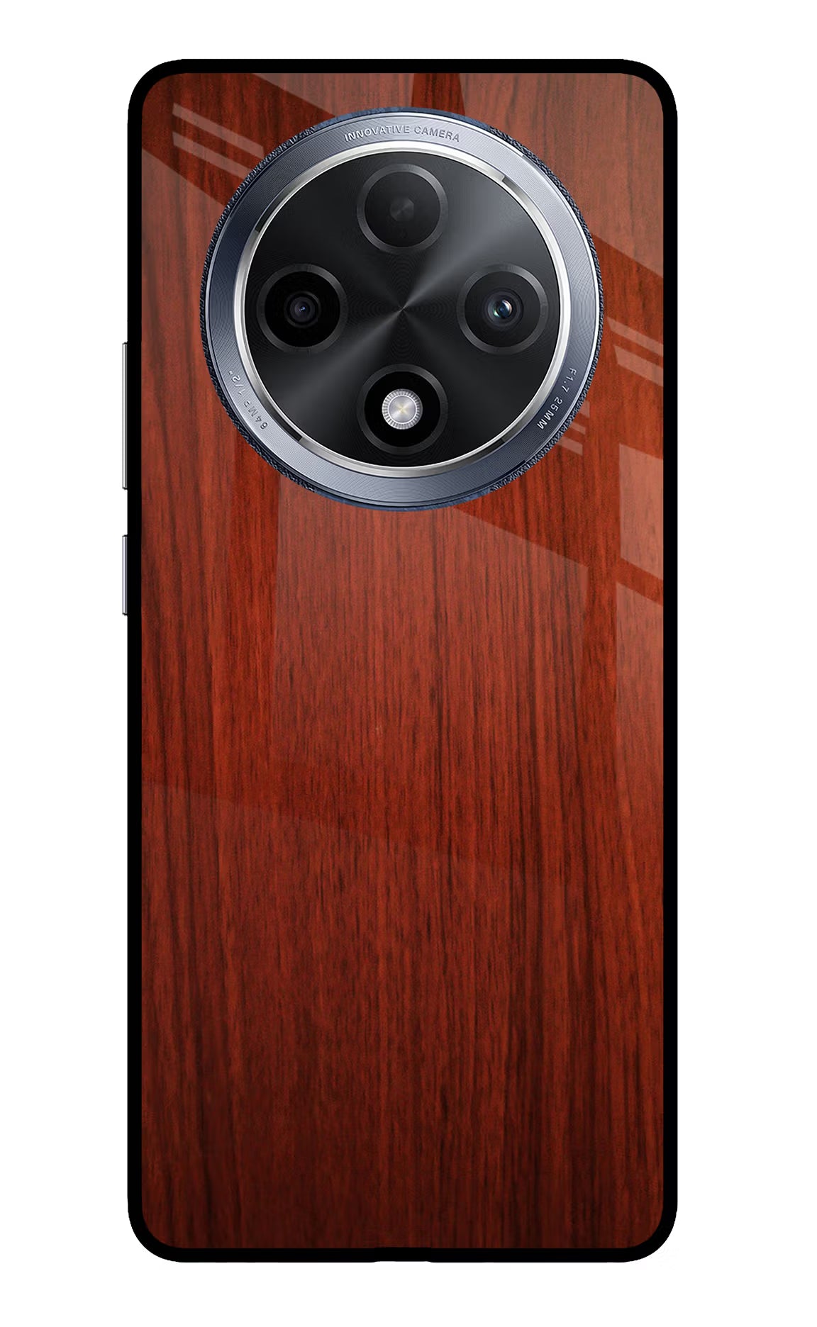 Wooden Plain Pattern Oppo F27 Pro Glass Case Back Cover by Casekaro