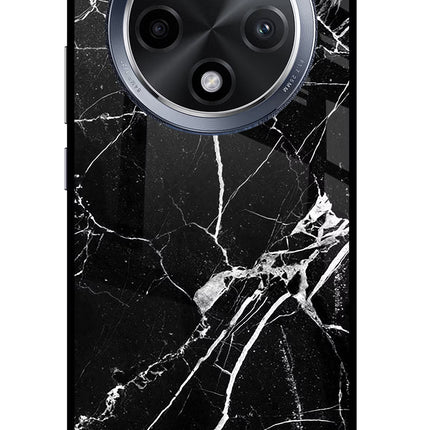 Black Marble Pattern Oppo F27 Pro Glass Case