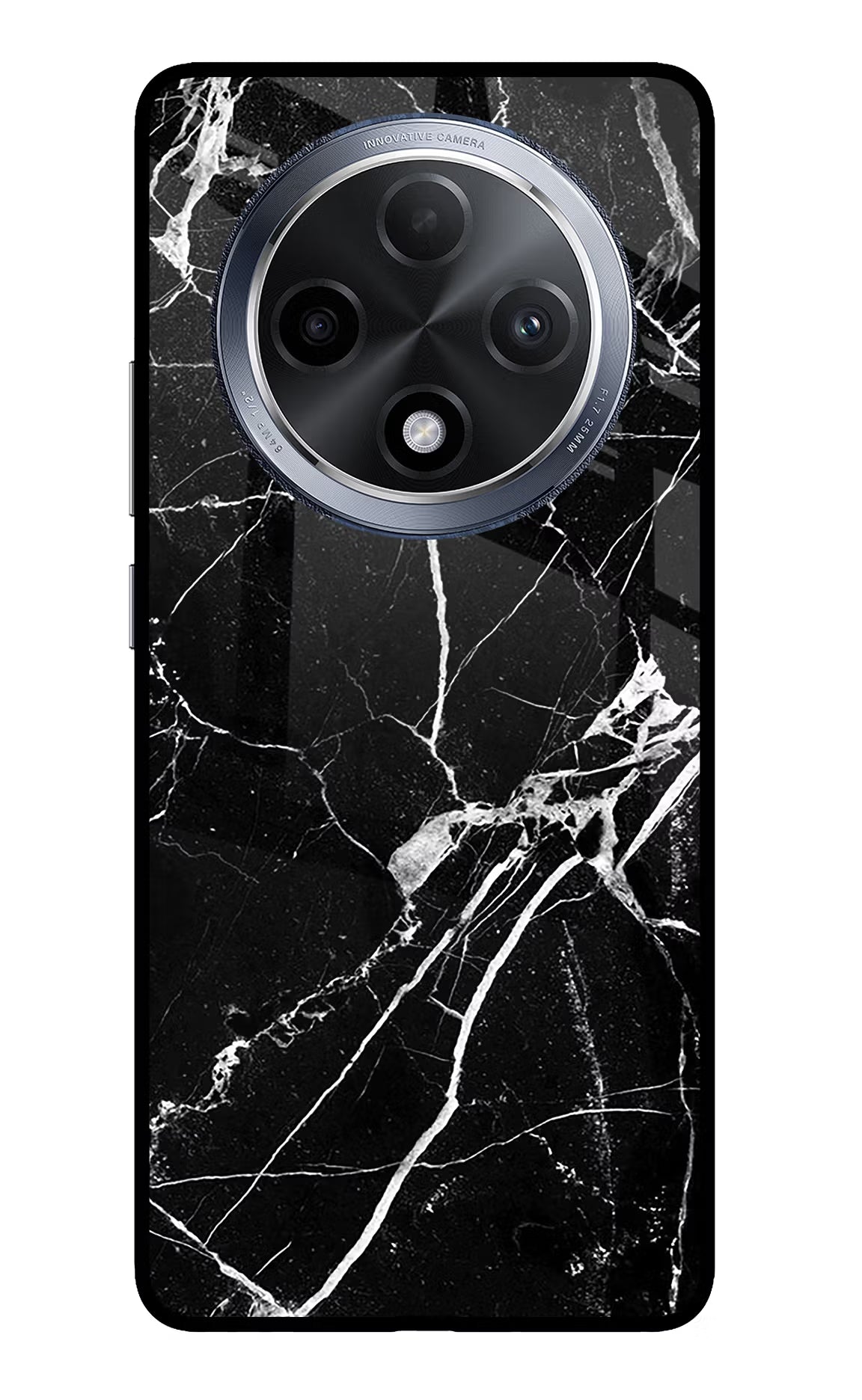 Black Marble Pattern Oppo F27 Pro Glass Case
