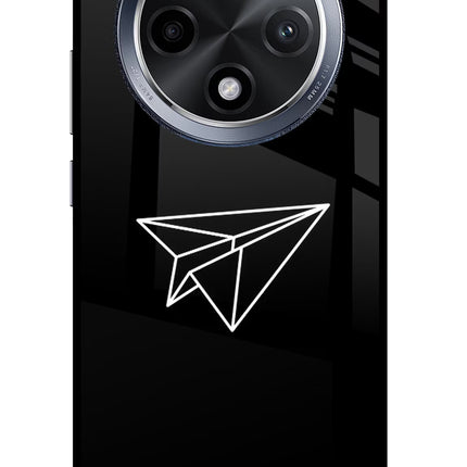 Paper Plane White Oppo F27 Pro Glass Case