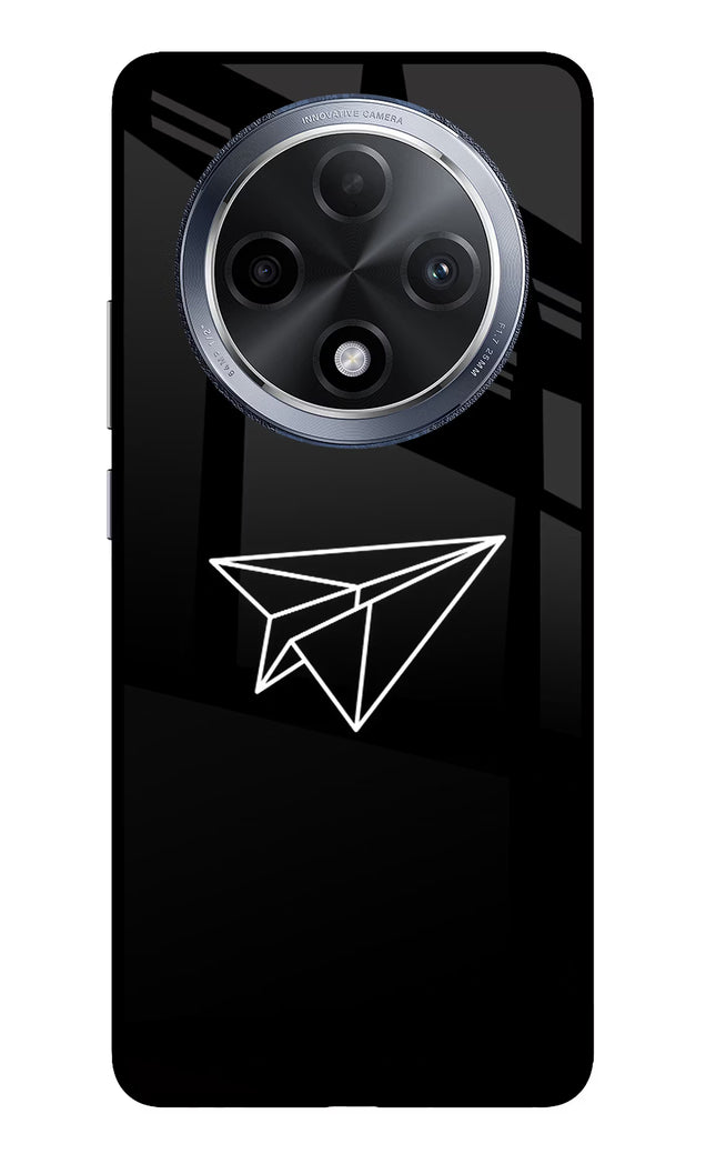 Paper Plane White Oppo F27 Pro Glass Case