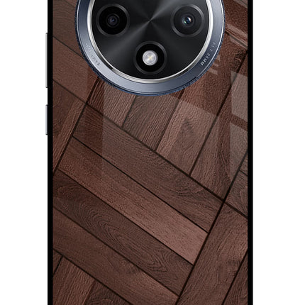 Wooden Texture Design Oppo F27 Pro Glass Case