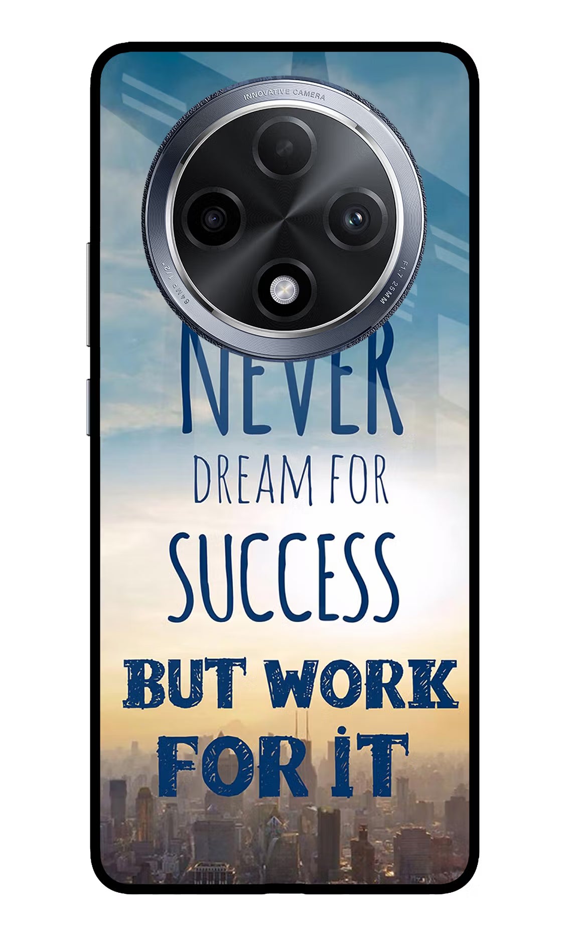 Never Dream For Success But Work For It Oppo F27 Pro Glass Case Back Cover by Casekaro