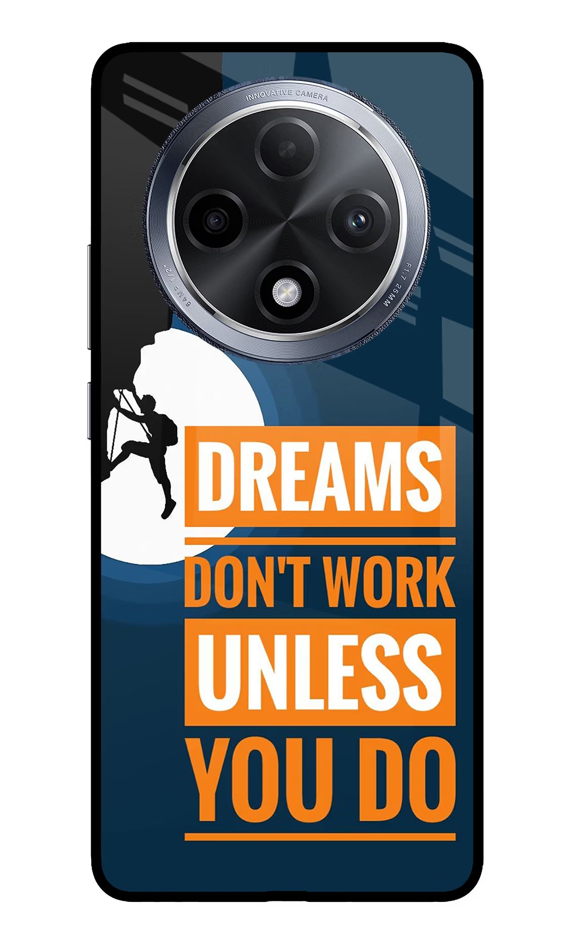 Dreams Don’T Work Unless You Do Oppo F27 Pro Glass Case Back Cover by Casekaro