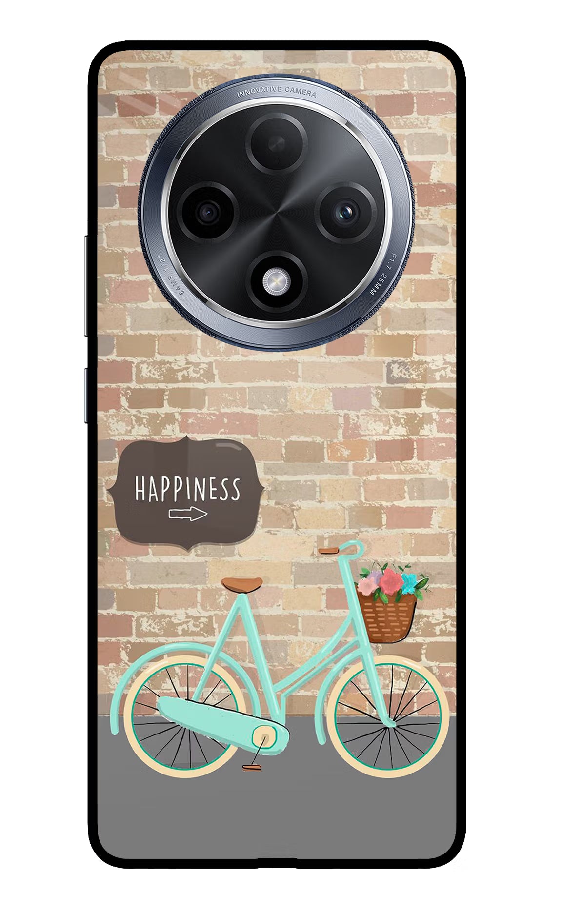 Happiness Artwork Oppo F27 Pro Glass Case Back Cover by Casekaro