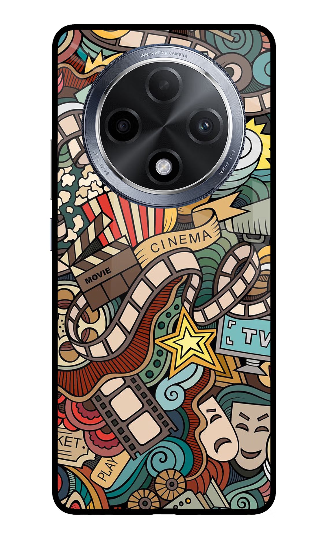 Cinema Abstract Oppo F27 Pro Glass Case Back Cover by Casekaro