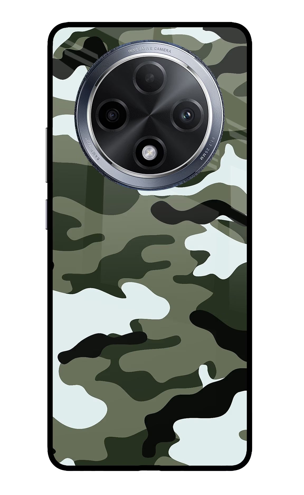 Camouflage Oppo F27 Pro Glass Case Back Cover by Casekaro