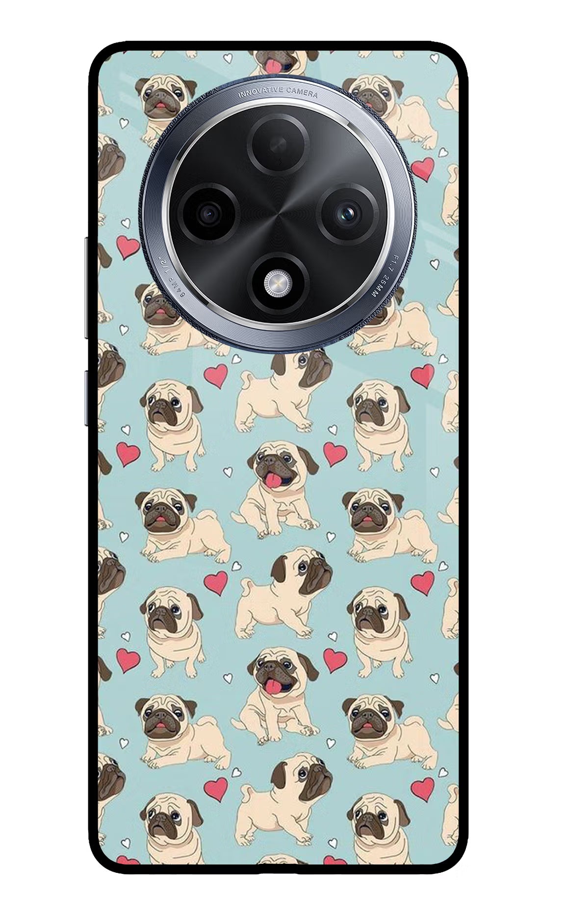 Pug Dog Oppo F27 Pro Glass Case Back Cover by Casekaro