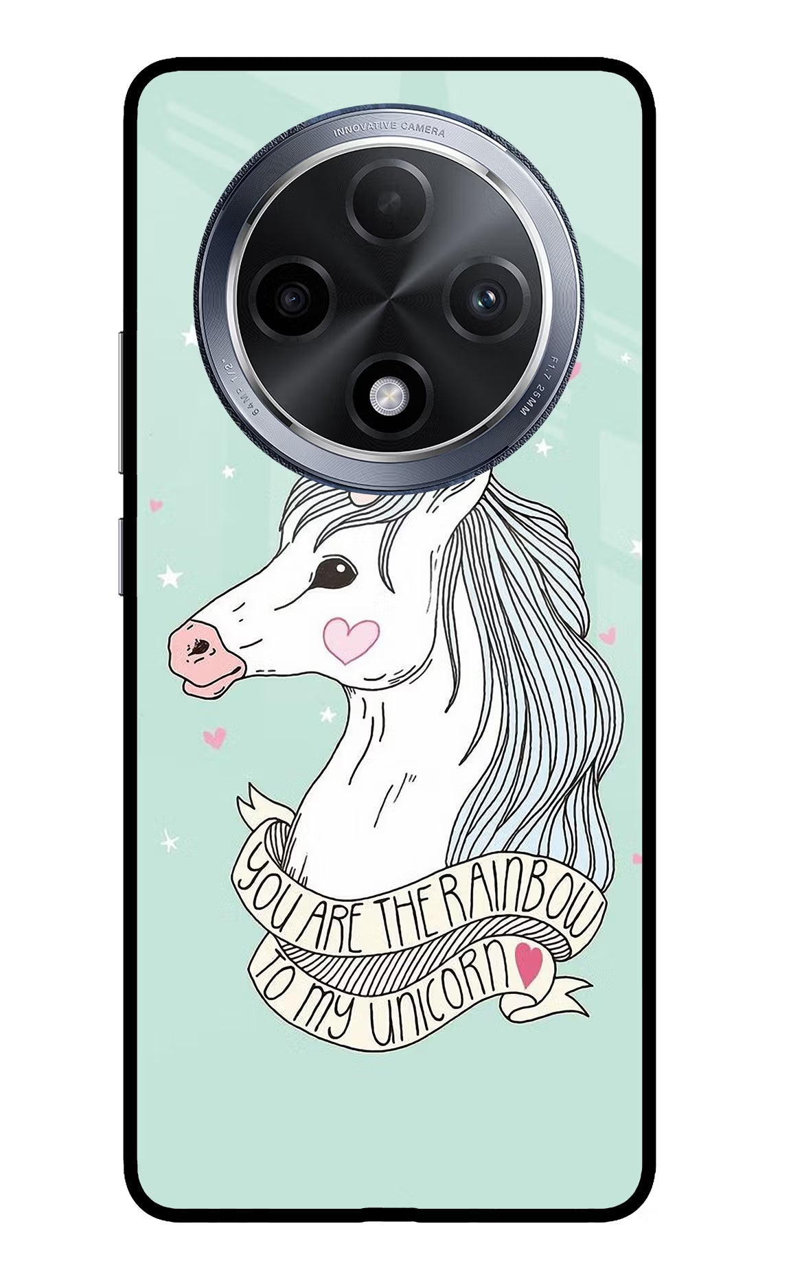 Unicorn Wallpaper Oppo F27 Pro Glass Case Back Cover by Casekaro