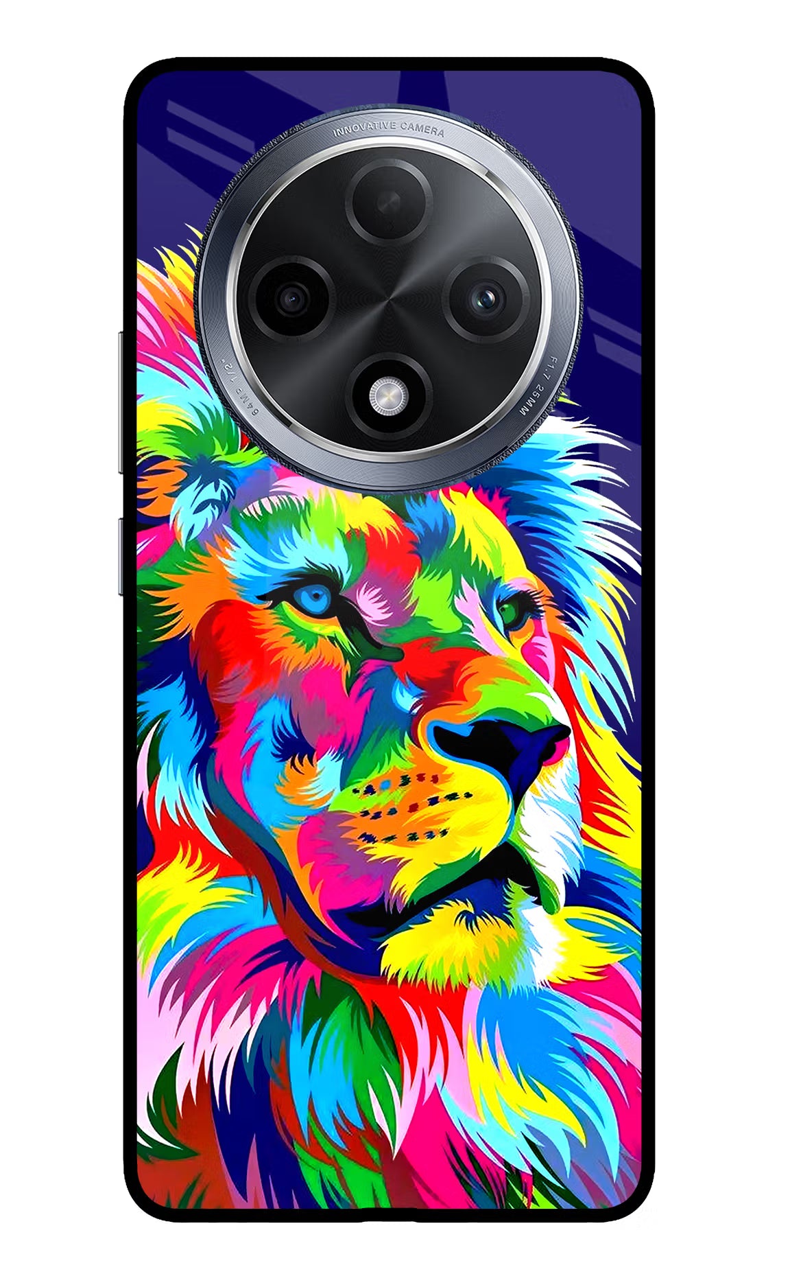 Vector Art Lion Oppo F27 Pro Glass Case Back Cover by Casekaro
