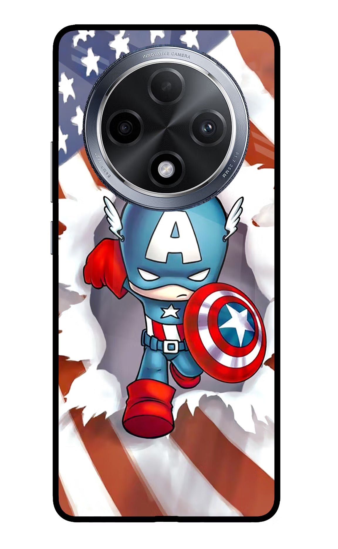 Captain America Oppo F27 Pro Glass Case Back Cover by Casekaro