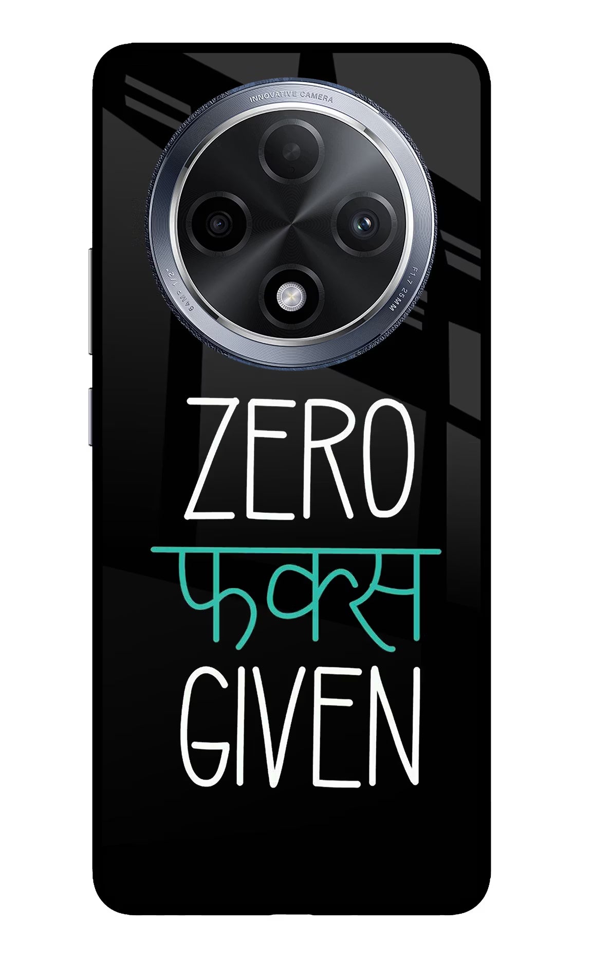 Zero Fucks Given Oppo F27 Pro Glass Case Back Cover by Casekaro