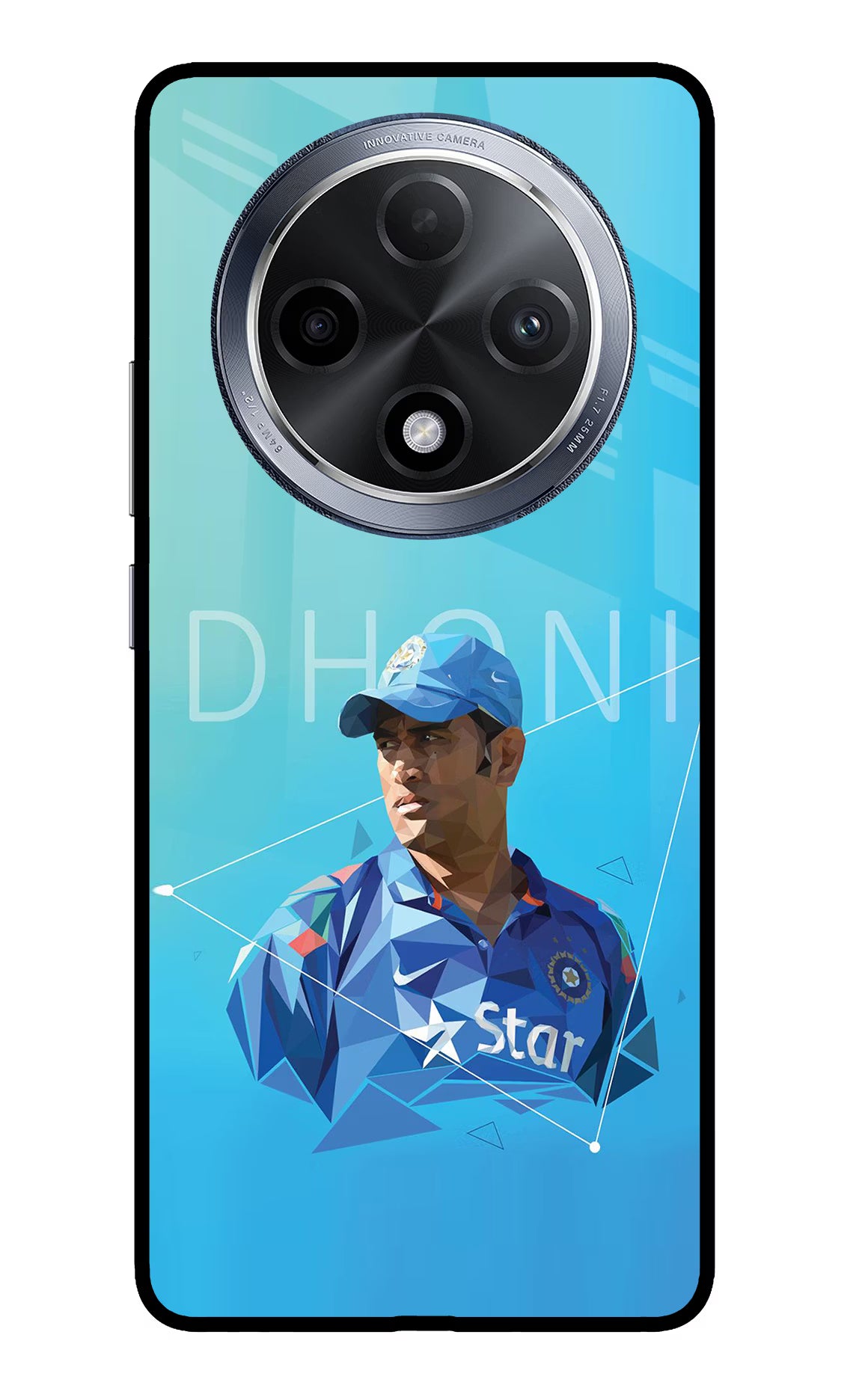 Dhoni Artwork Oppo F27 Pro Glass Case