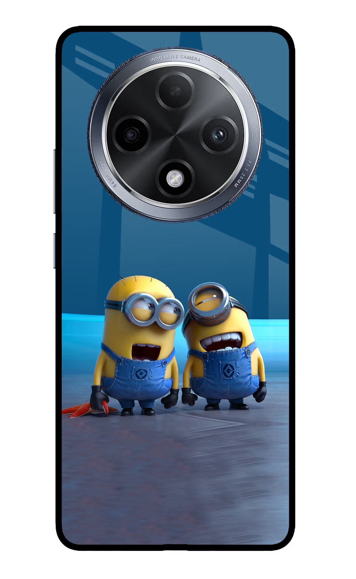 Minion Laughing Oppo F27 Pro Glass Case Back Cover by Casekaro