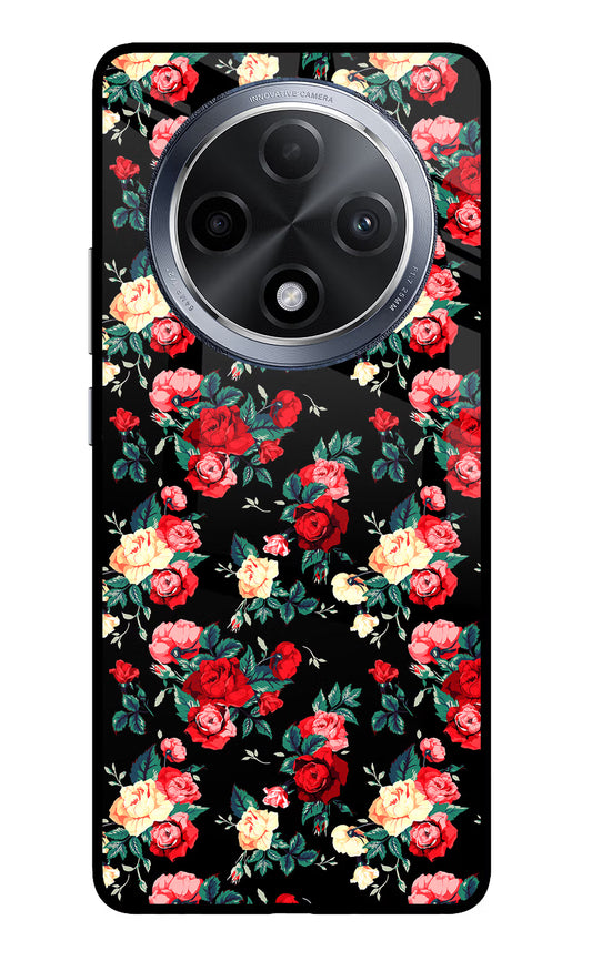 Rose Pattern Oppo F27 Pro Glass Case