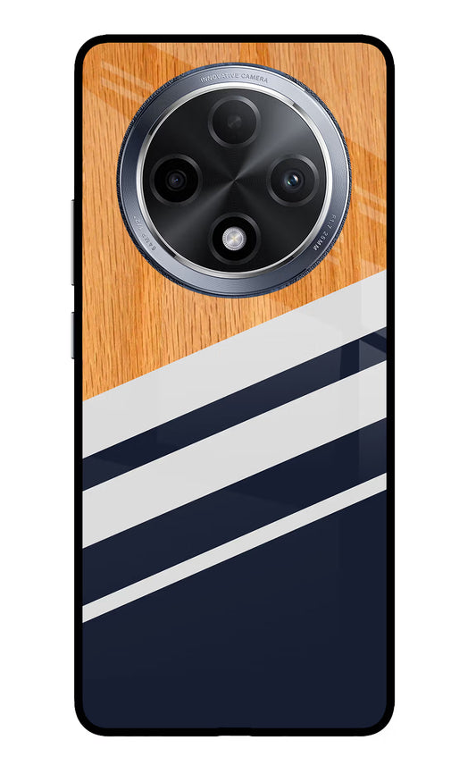 Blue and white wooden Oppo F27 Pro Glass Case