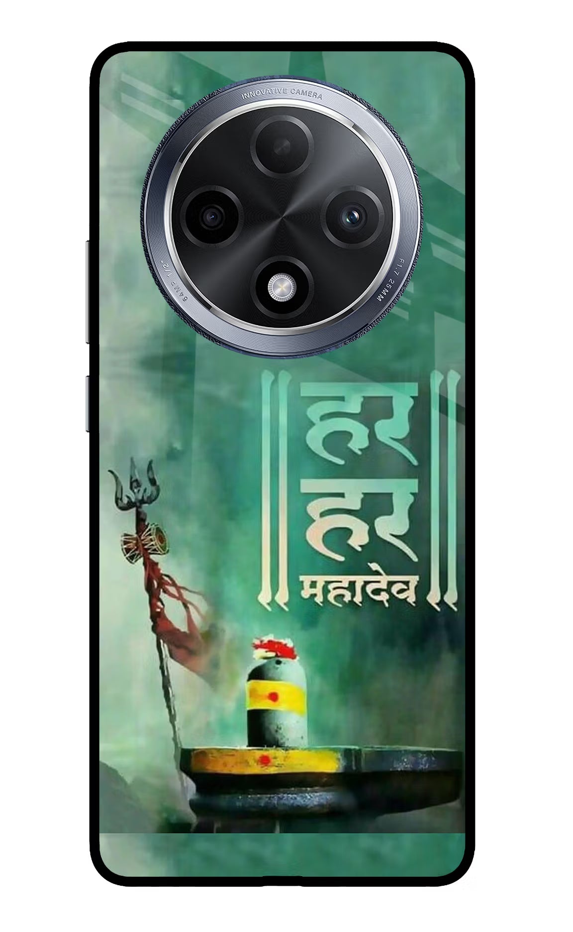 Har Har Mahadev Shivling Oppo F27 Pro Glass Case Back Cover by Casekaro