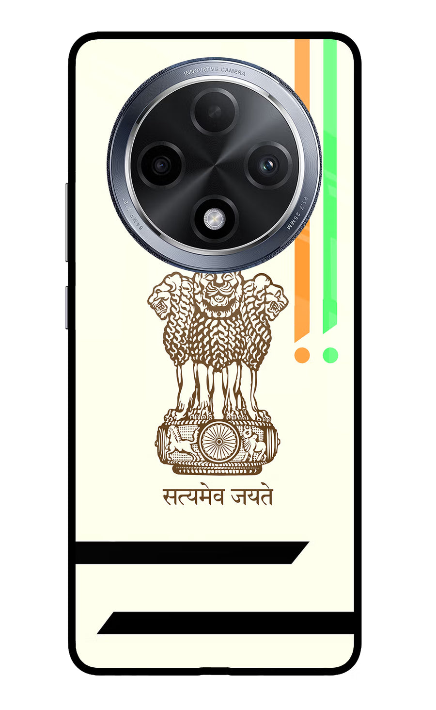 Satyamev Jayate Brown Logo Oppo F27 Pro Back Cover, Glass case