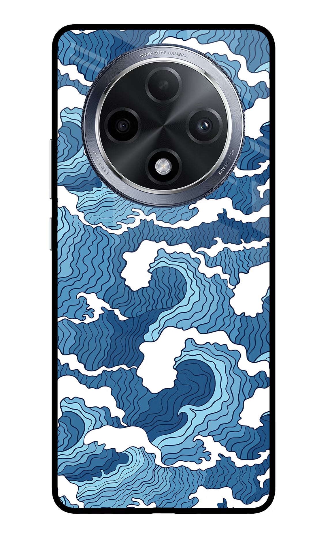 Blue Waves Oppo F27 Pro Glass Case Back Cover by Casekaro