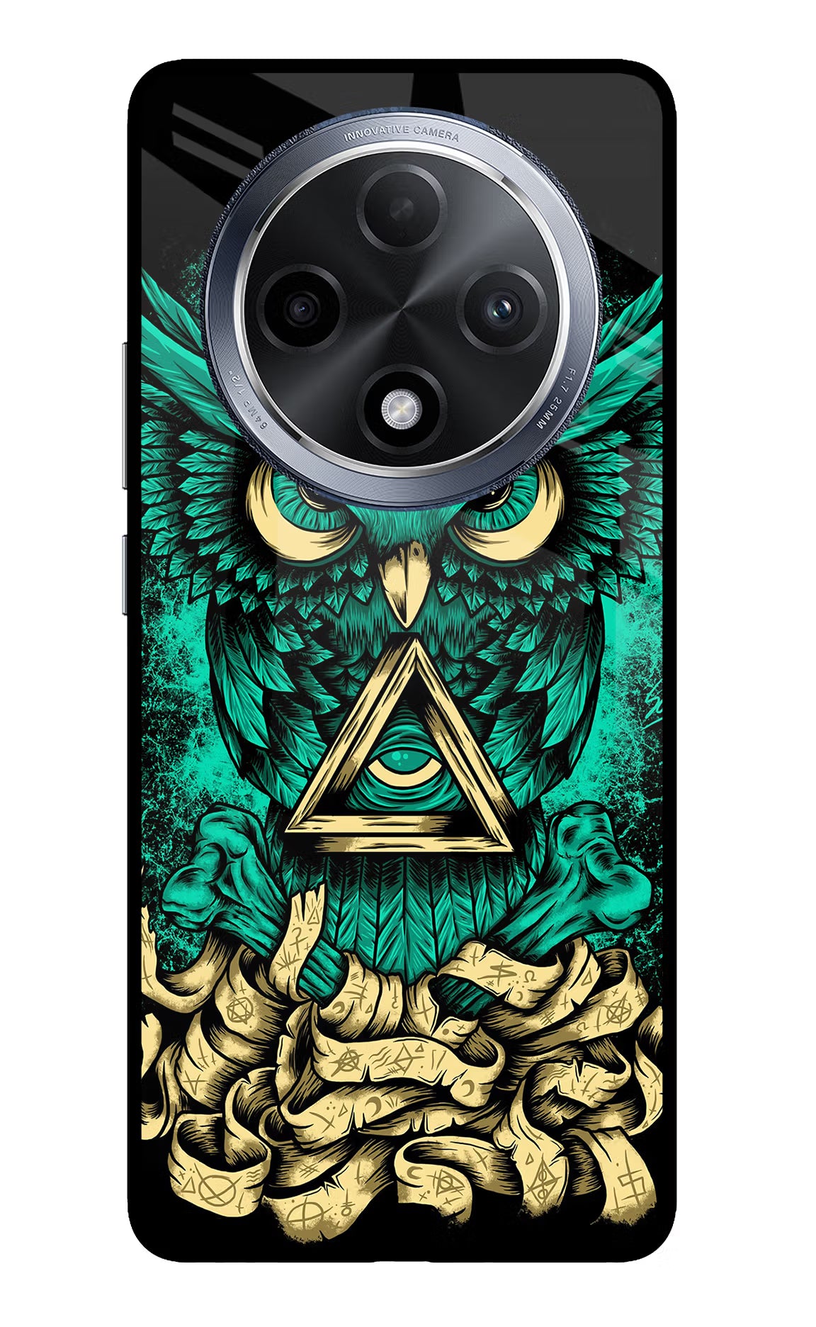 Green Owl Oppo F27 Pro Glass Case Back Cover by Casekaro