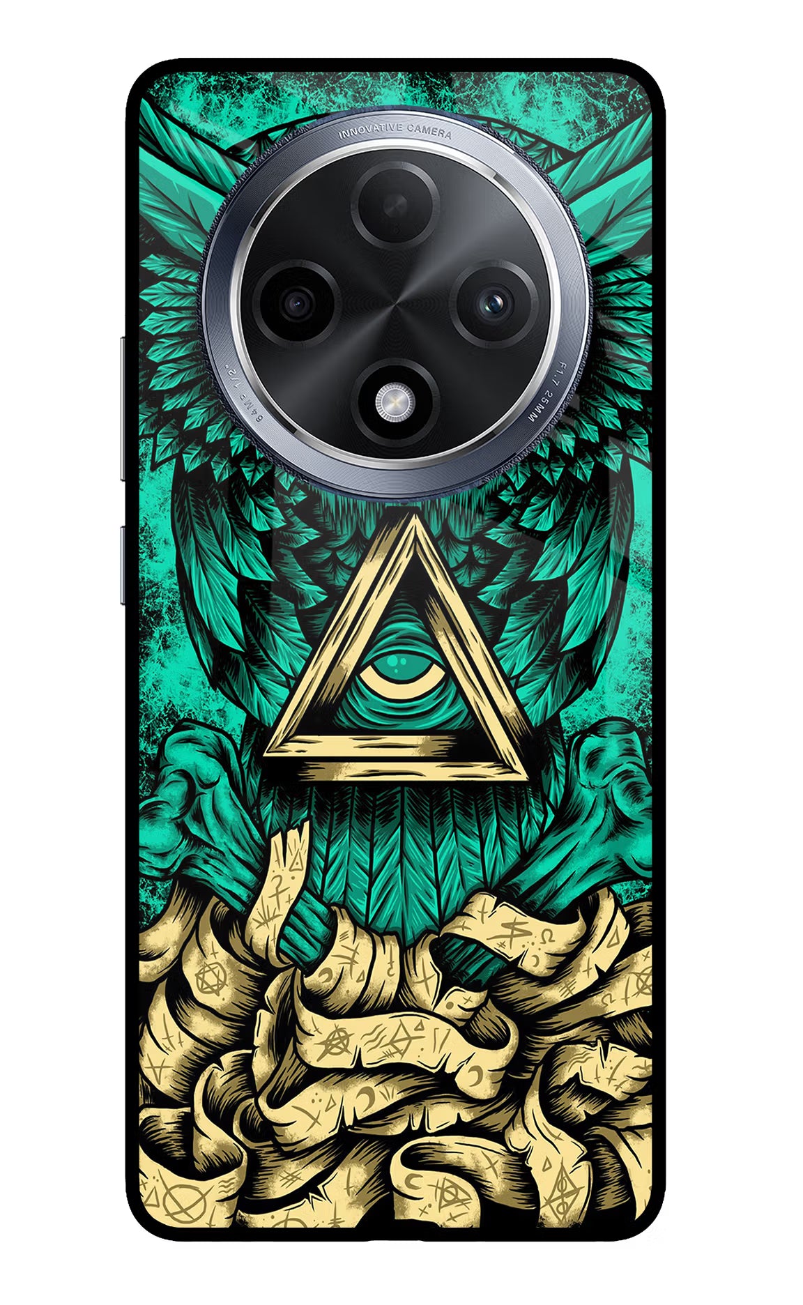 Green Owl Oppo F27 Pro Glass Case Back Cover by Casekaro