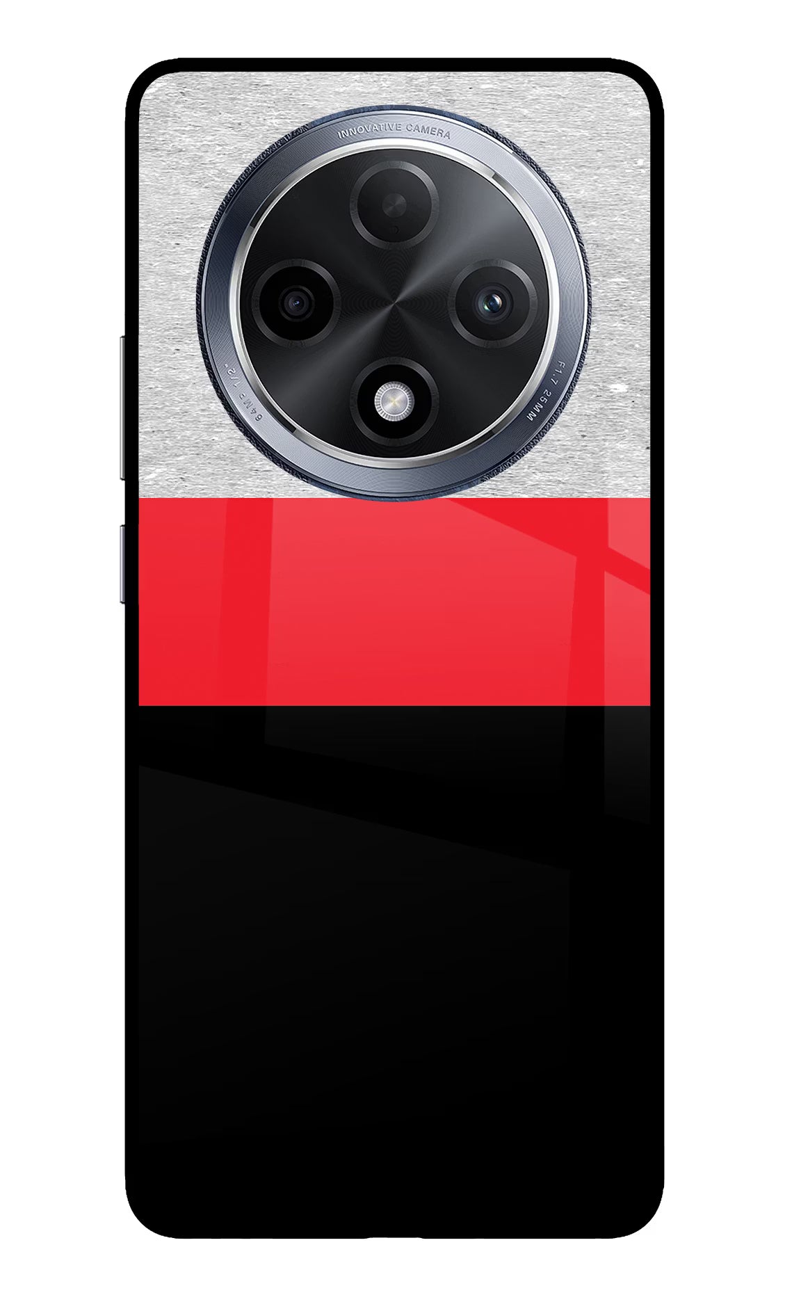 Tri Color Pattern Oppo F27 Pro Glass Case Back Cover by Casekaro