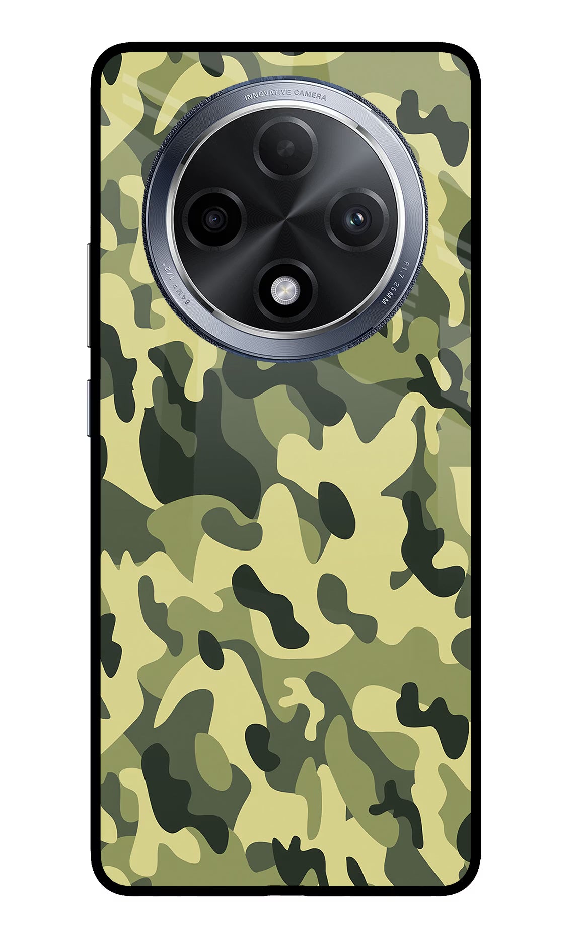 Camouflage Oppo F27 Pro Glass Case Back Cover by Casekaro